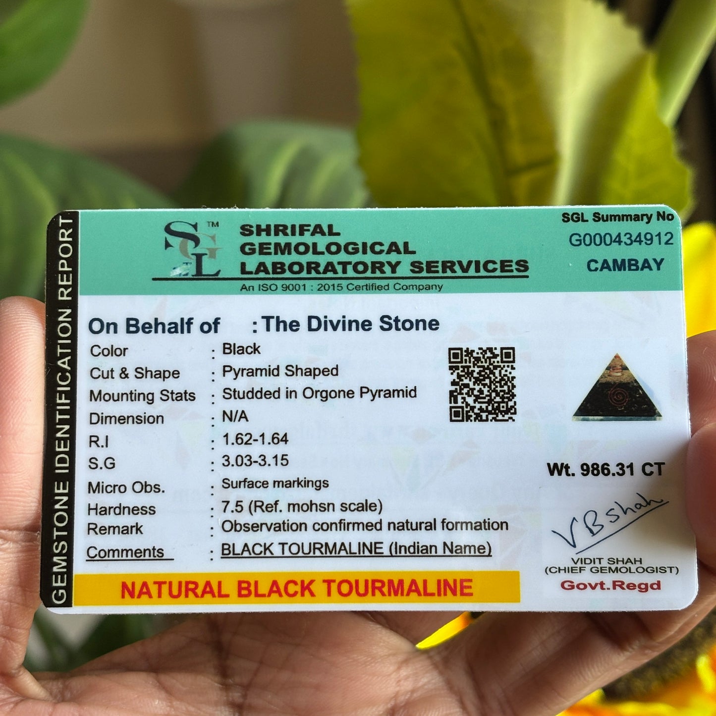 Black Tourmaline Pyramid