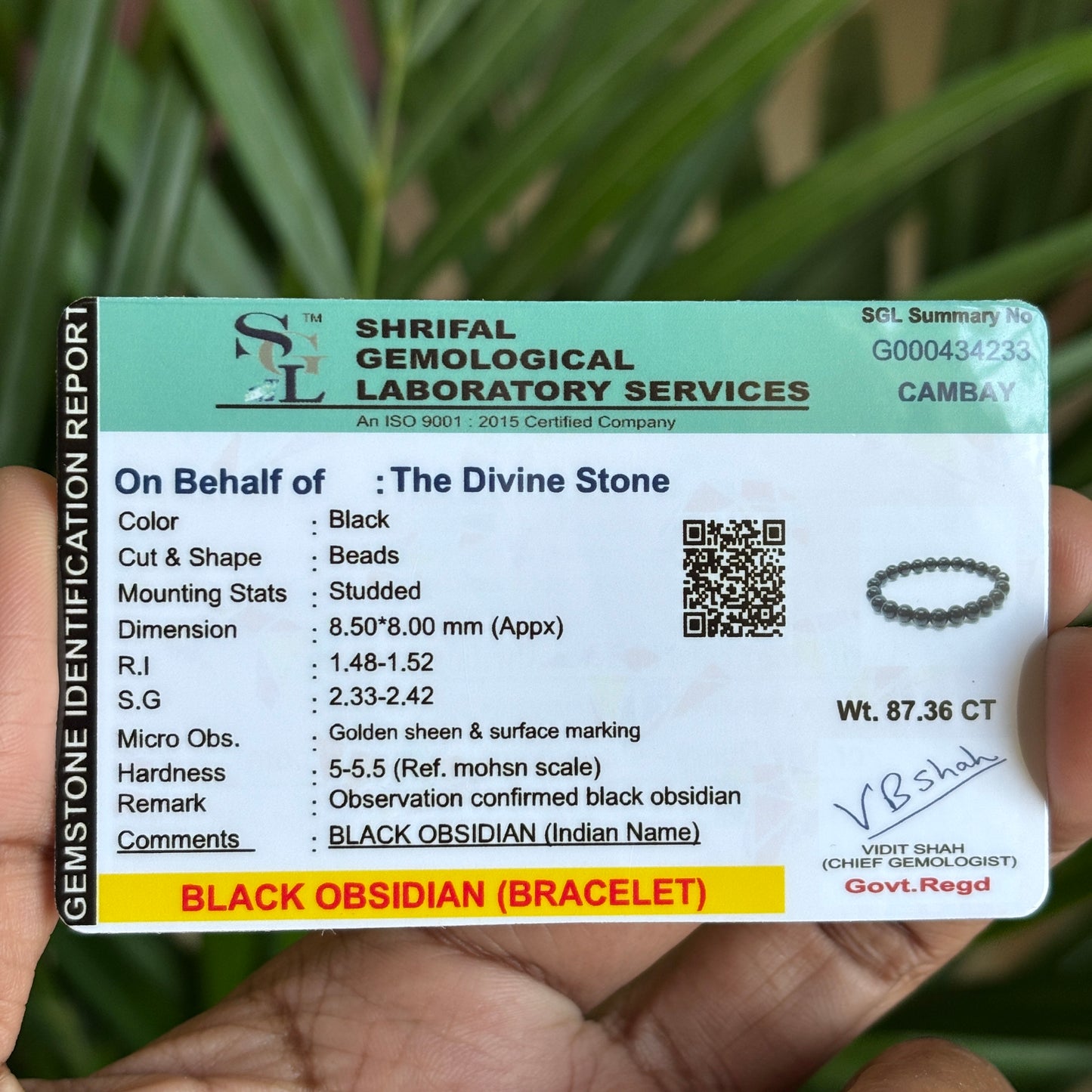 Black Obsidian Bracelet