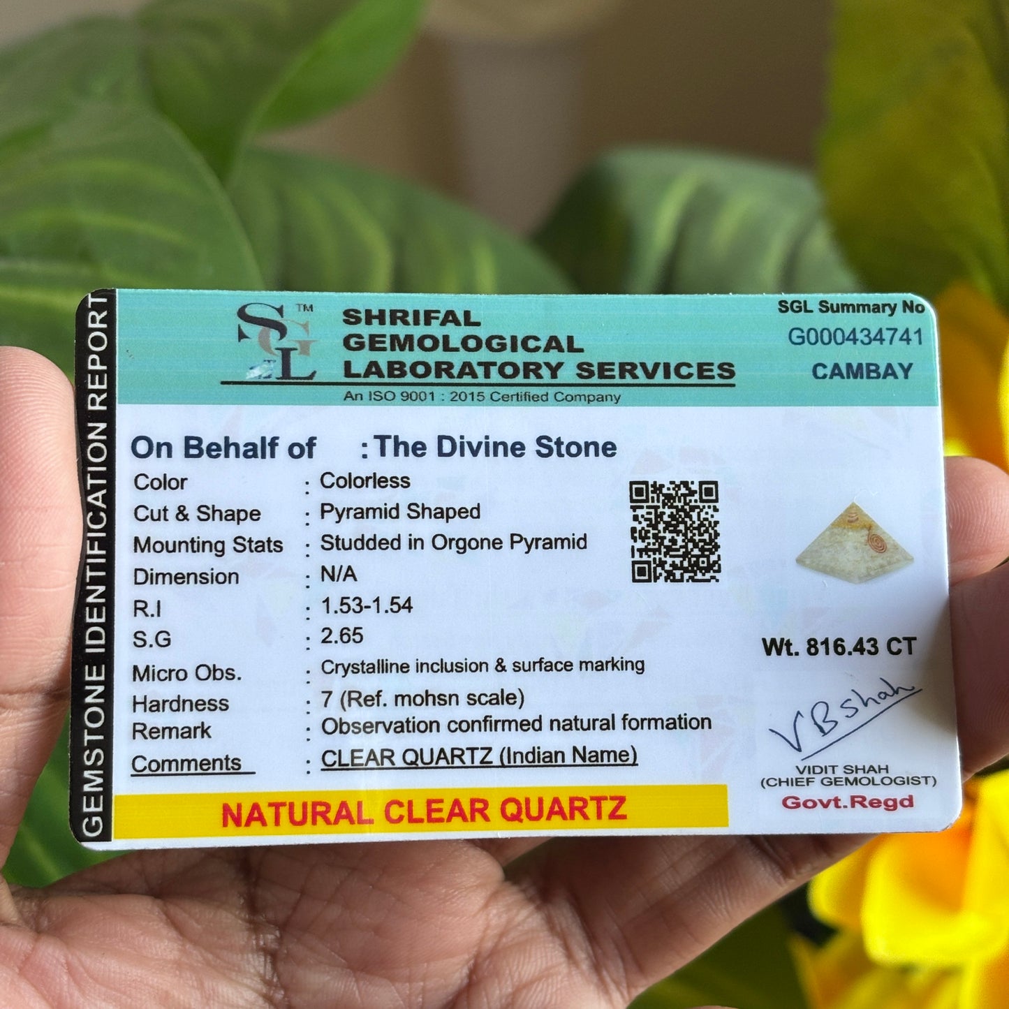 Clear Quartz Pyramid